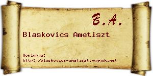 Blaskovics Ametiszt névjegykártya